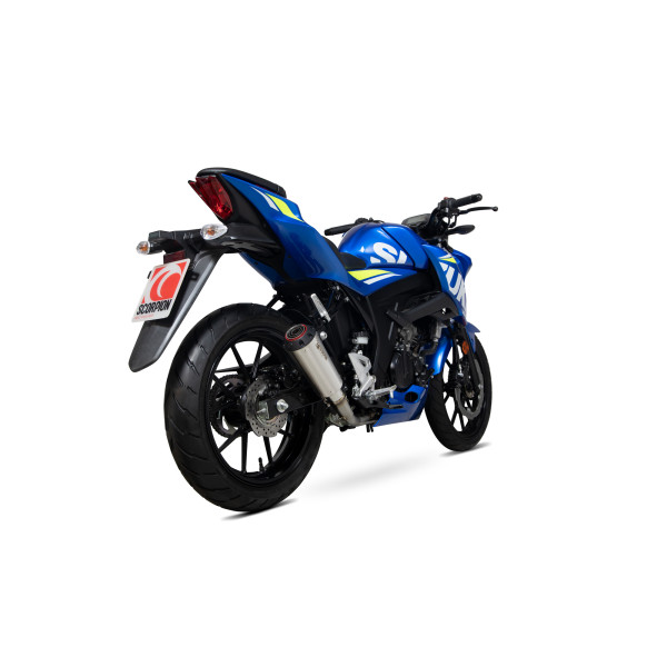 Scorpion Exhaust Suzuki GSX-S 125 / GSX-S 150 2017 - 2021 Red Power Full System Brushed Stainless Steel Sleeve